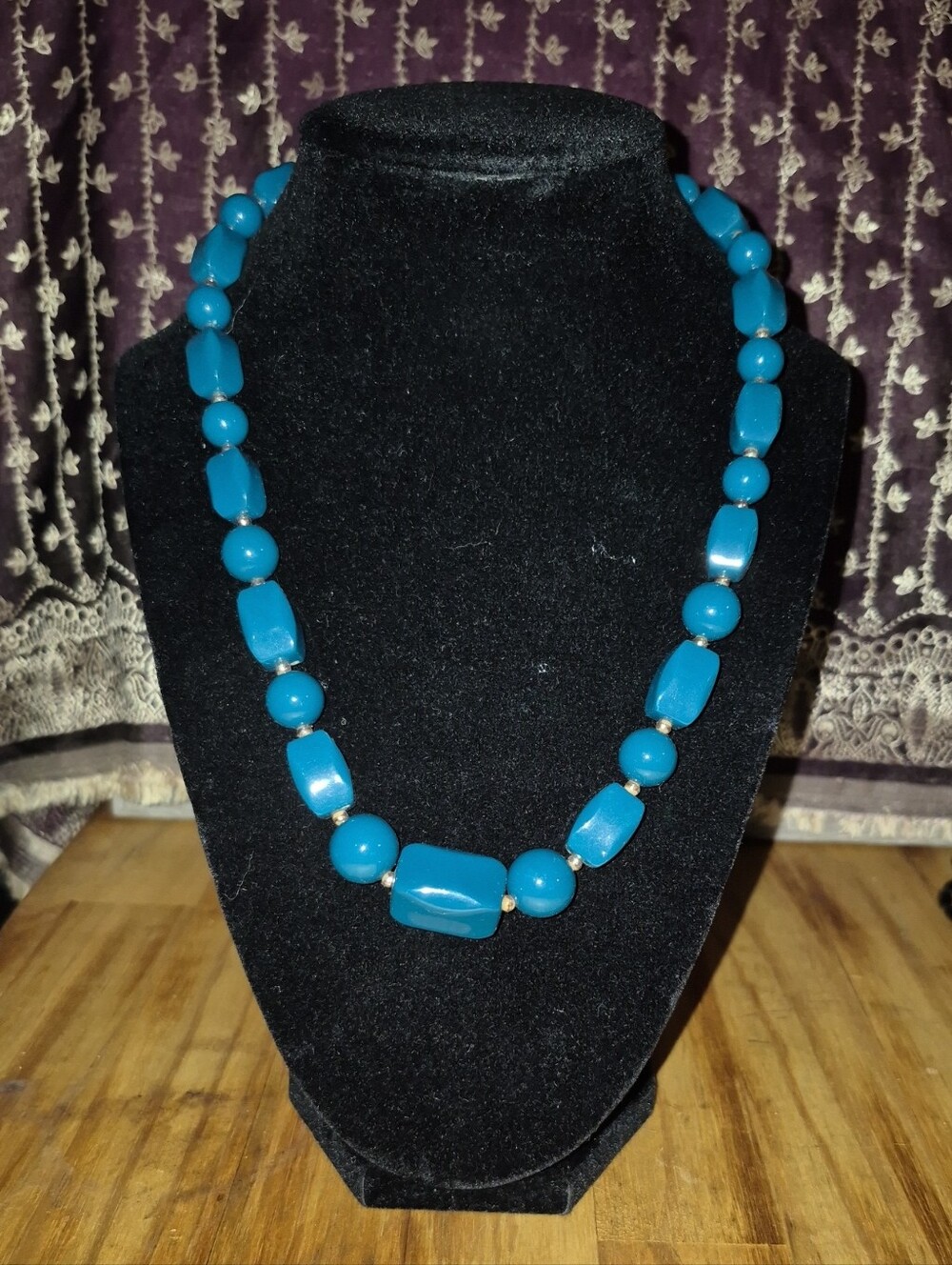 Bluish/Green Beaded Statement Necklace - Women Jewelry